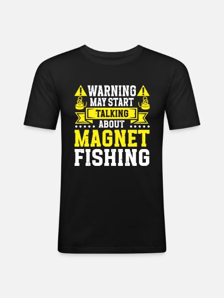 Magnetfischen - Männer Slim Fit T-Shirt - Schwarz