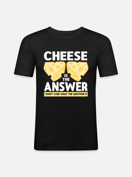 Cheese Lover Cheese - Men's Slim Fit T-Shirt - black