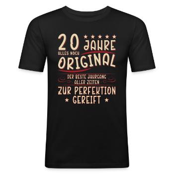 20 Geburtstag Geschenk 20 Jahre Spruch - Männer Slim Fit T-Shirt - Schwarz - Vorne - Nik (191cm)