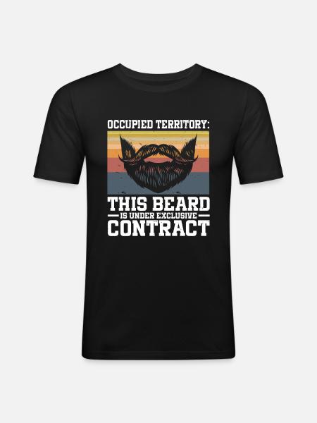 Beard Saying Bearded Father Husband - Men's Slim Fit T-Shirt - black