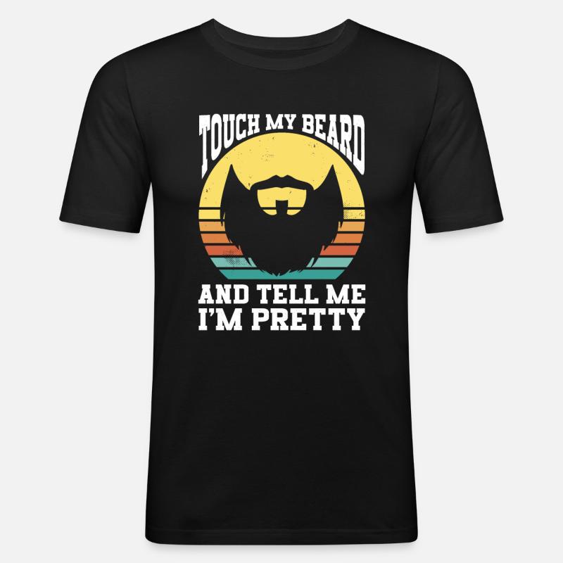 Bart Spruch Bärtiger Vater Ehemann - Männer Slim Fit T-Shirt - Schwarz