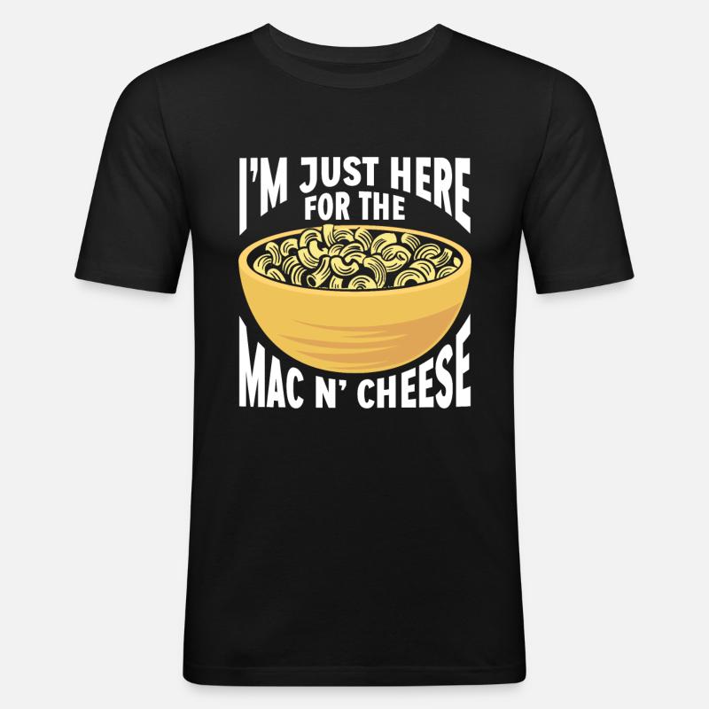 Mac And Cheese Makkaroni - Männer Slim Fit T-Shirt - Schwarz