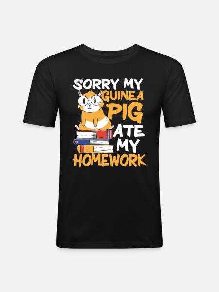 Guinea Pig Pet - Men's Slim Fit T-Shirt - black
