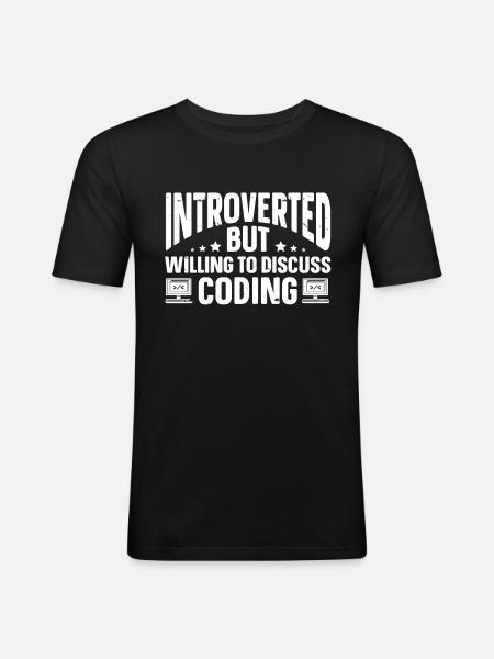 Fun Introvert Gifts - Men's Slim Fit T-Shirt - black