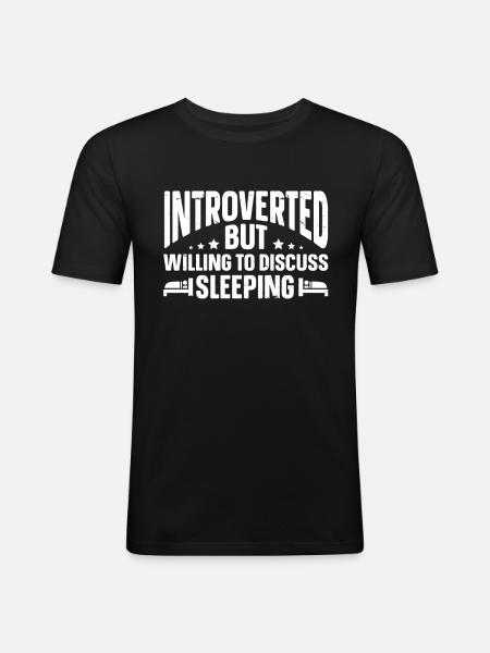 Fun Introvert Gifts - Men's Slim Fit T-Shirt - black