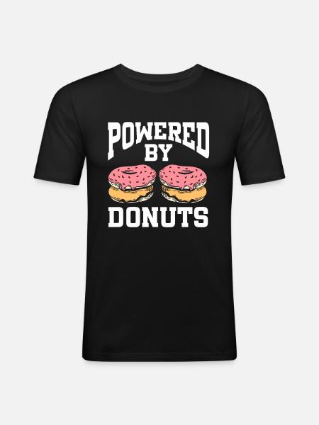 Powered By Donuts - Men's Slim Fit T-Shirt - black