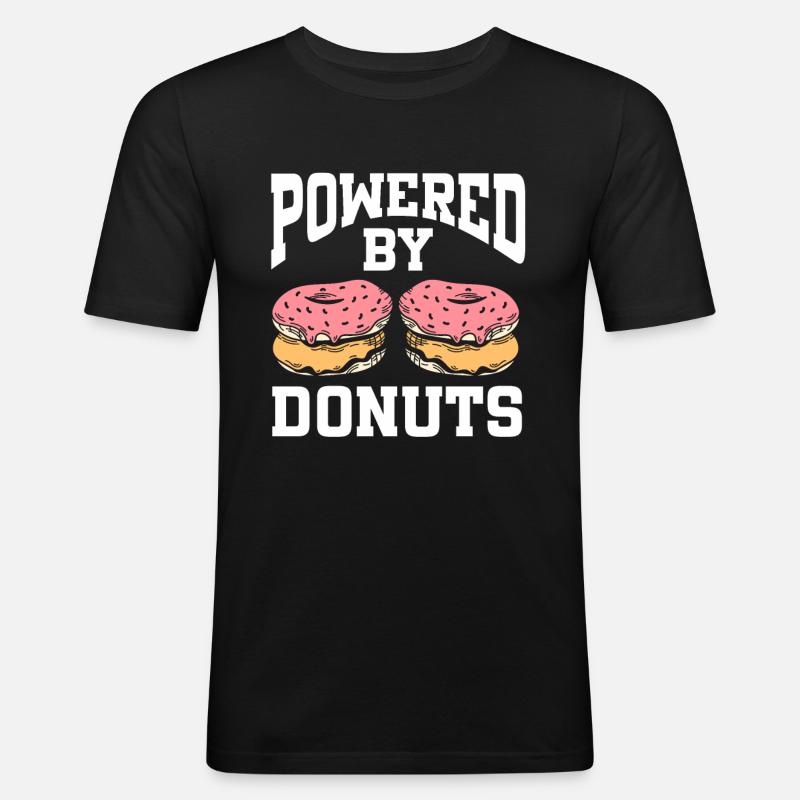 Powered By Donuts - Men's Slim Fit T-Shirt - black