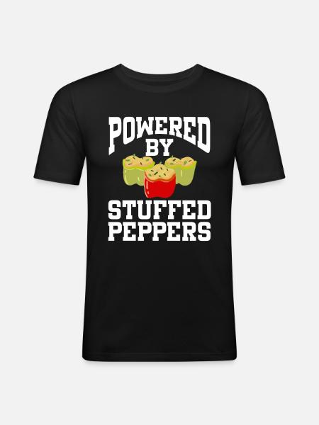 Powered By Stuffed Peppers - Men's Slim Fit T-Shirt - black