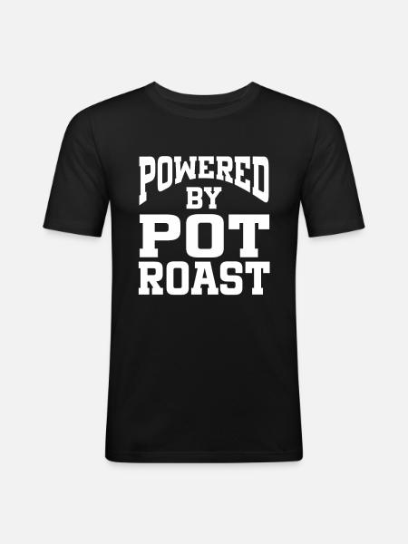 Powered By Pot Roast - Men's Slim Fit T-Shirt - black