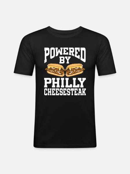 Powered By Philly Cheesesteak - Men's Slim Fit T-Shirt - black