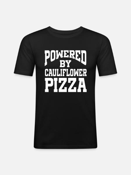 Powered By Cauliflower Pizza - Men's Slim Fit T-Shirt - black