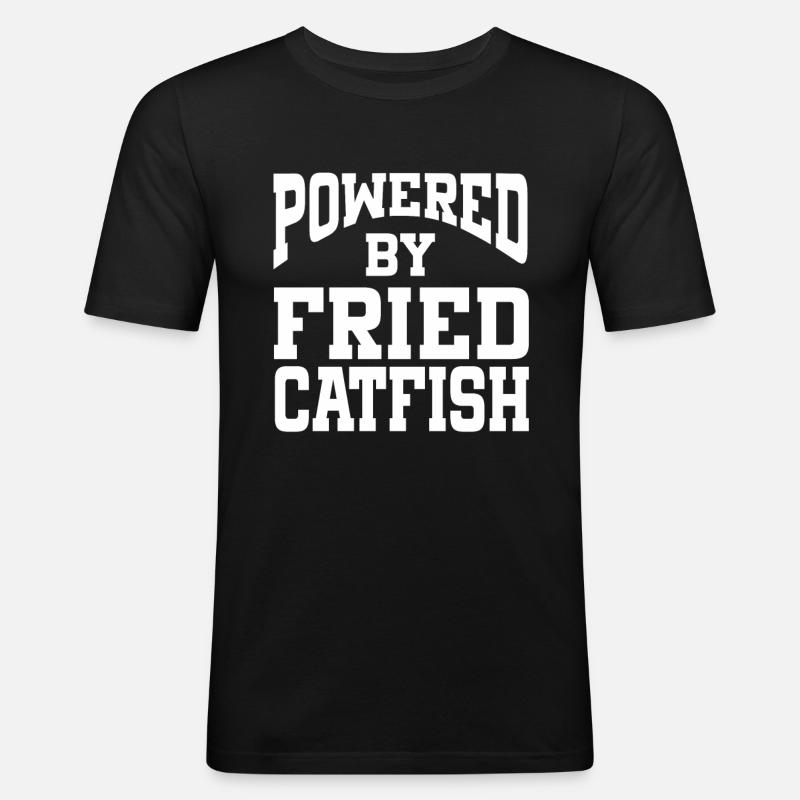 Powered By Fried Catfish - Men's Slim Fit T-Shirt - black