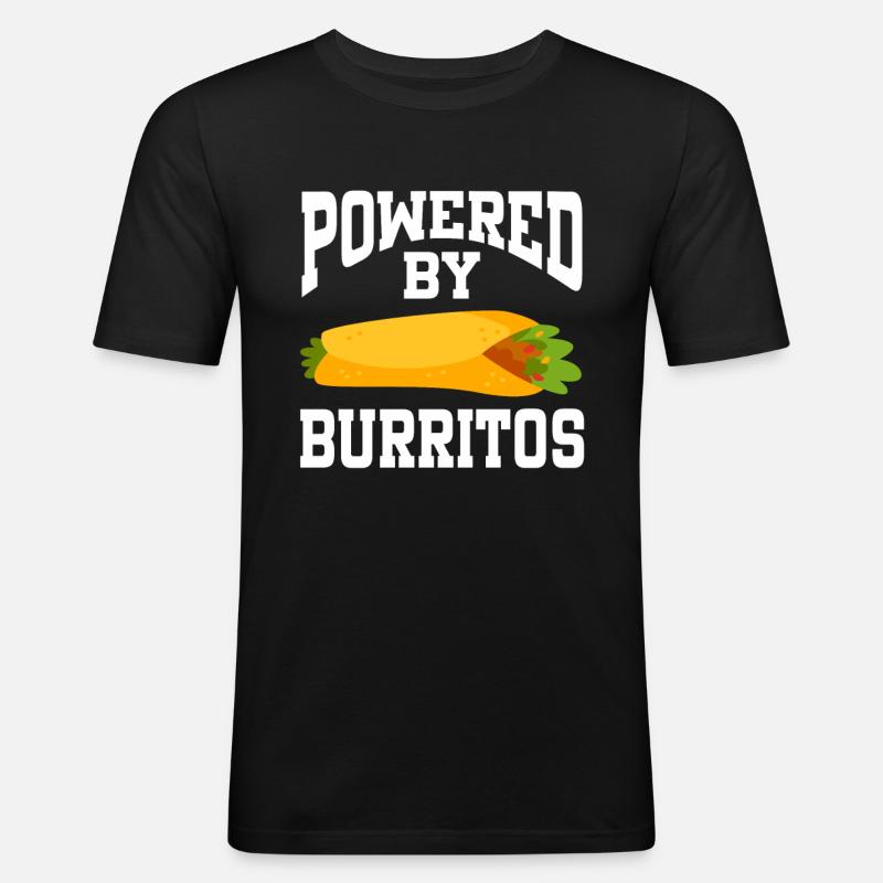 Powered By Burritos - Men's Slim Fit T-Shirt - black
