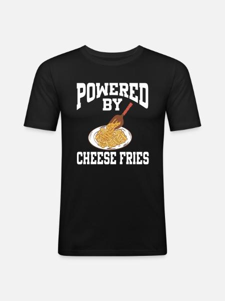 Powered By Cheese Fries - Men's Slim Fit T-Shirt - black