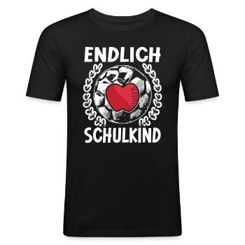 School 1. Grade - Männer Slim Fit T-Shirt - Schwarz - Vorne - Nik (191cm)