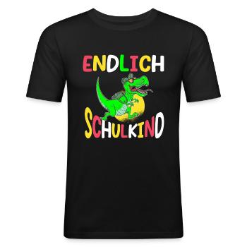 School 1st Grade - Men's Slim Fit T-Shirt - black - Front - Nik (191cm)