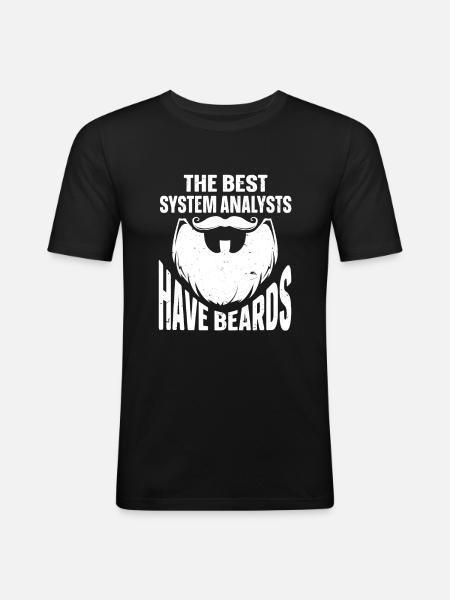 Beard Quote Bearded Men - Men's Slim Fit T-Shirt - black