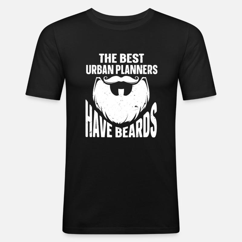 Beard Quote Bearded Men - Männer Slim Fit T-Shirt - Schwarz