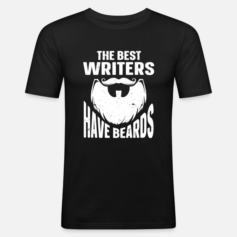 Beard Quote Bearded Men - Männer Slim Fit T-Shirt - Schwarz