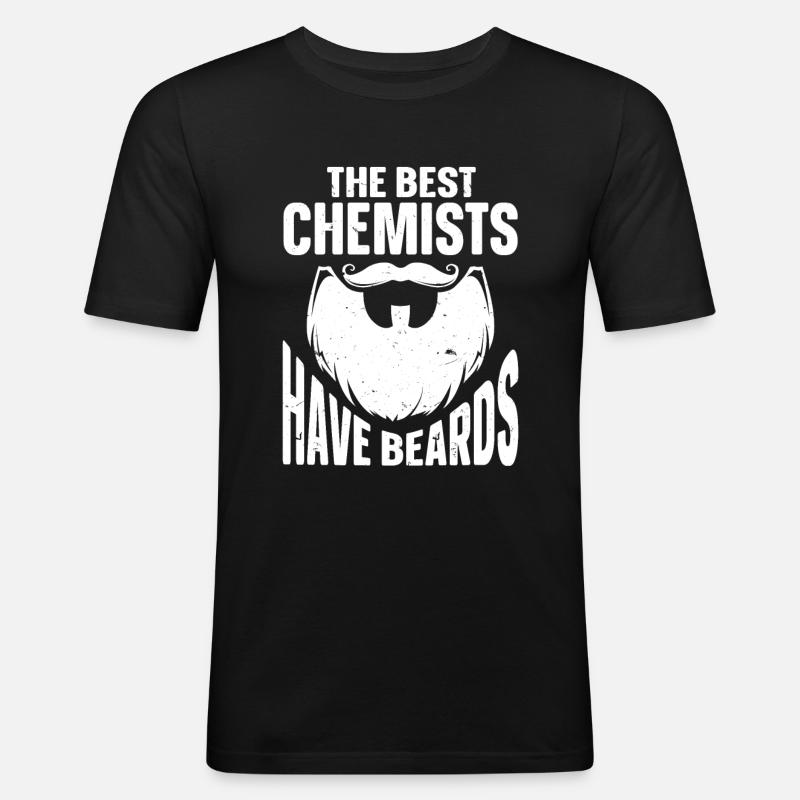 Beard Quote Bearded Men - Männer Slim Fit T-Shirt - Schwarz