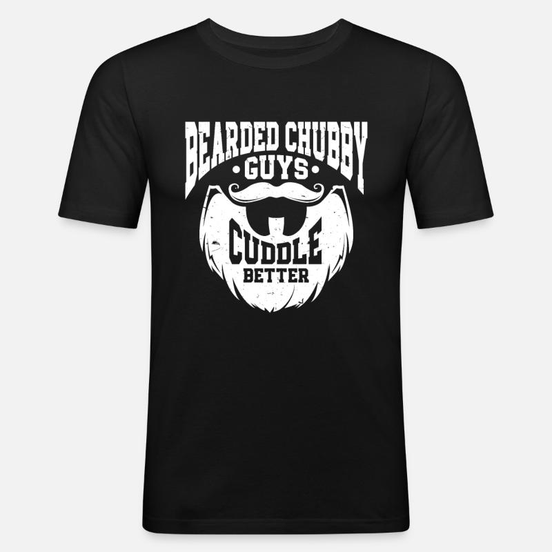Beard Quote Bearded Men - Männer Slim Fit T-Shirt - Schwarz
