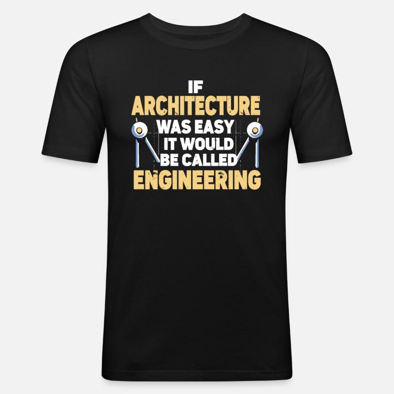 Architect Architecture - Männer Slim Fit T-Shirt - Schwarz