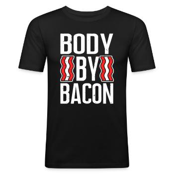 Body By Bacon - Men's Slim Fit T-Shirt - black - Front - Nik (191cm)