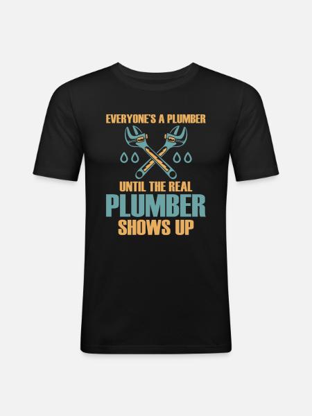 Funny I'm A Plumber - Men's Slim Fit T-Shirt - black
