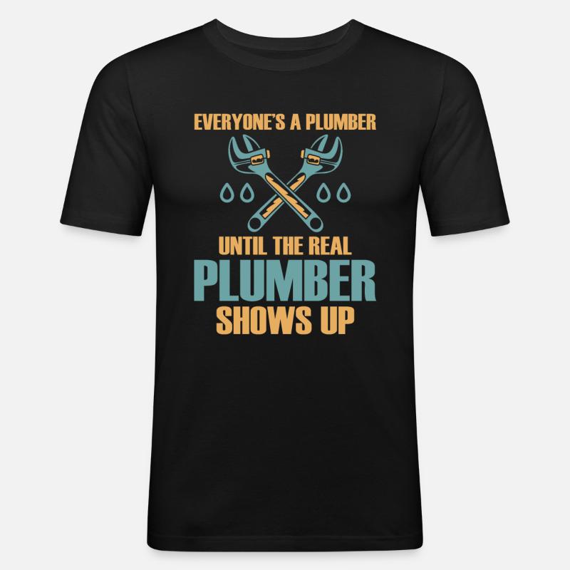 Funny I'm A Plumber - Männer Slim Fit T-Shirt - Schwarz