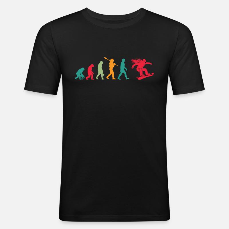 Evolution Snowboard Snowboarder - Männer Slim Fit T-Shirt - Schwarz
