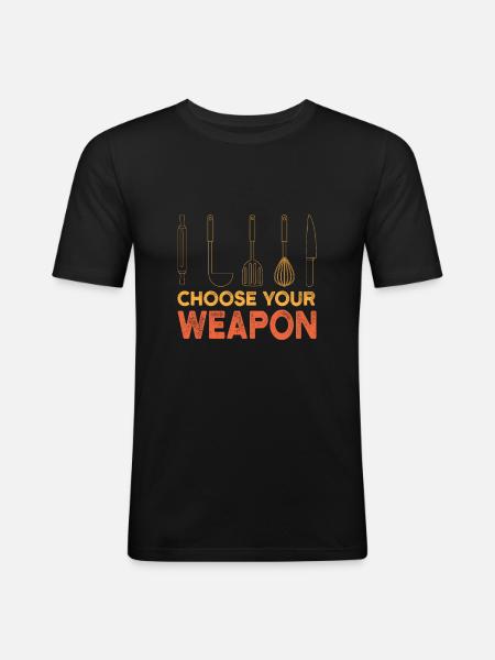 Koch Kochen Spruch Geschenkidee - Männer Slim Fit T-Shirt - Schwarz