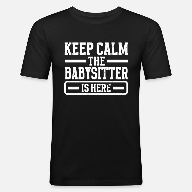 Babysitter Babysitting - Männer Slim Fit T-Shirt - Schwarz