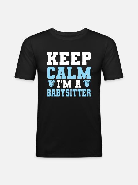 Babysitter Babysitting - Men's Slim Fit T-Shirt - black