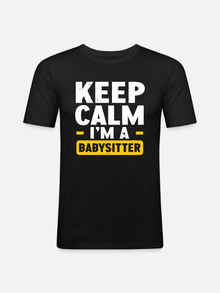 Babysitter Babysitting - Men's Slim Fit T-Shirt - black