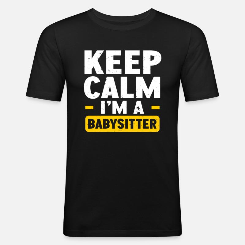 Babysitter Babysitting - Männer Slim Fit T-Shirt - Schwarz