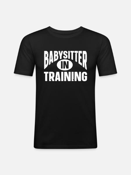 Babysitter Babysitting - Männer Slim Fit T-Shirt - Schwarz