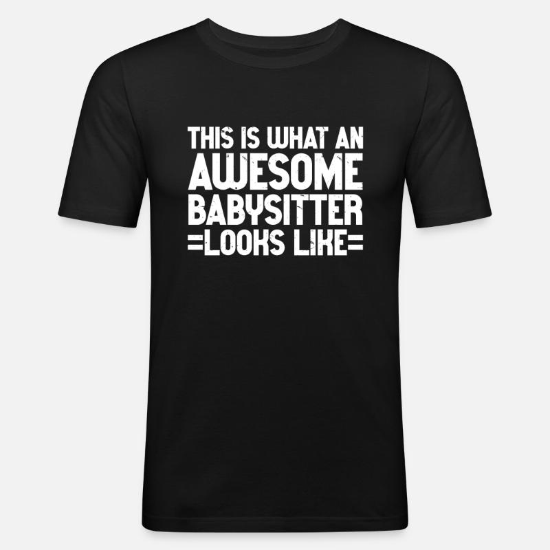Babysitter Babysitting - Männer Slim Fit T-Shirt - Schwarz
