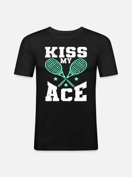 Tennis Player - Männer Slim Fit T-Shirt - Schwarz