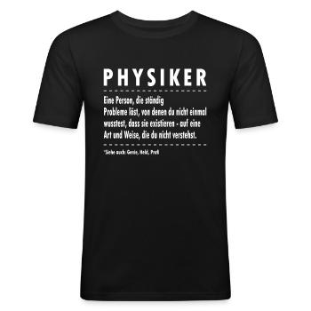 Physik Definition Wissenschaft - Männer Slim Fit T-Shirt - Schwarz - Vorne - Nik (191cm)