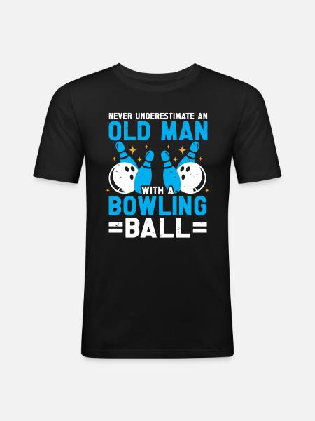 Bowling Ball Bowler - Men's Slim Fit T-Shirt - black