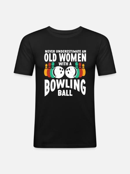 Bowling Ball Bowler - Männer Slim Fit T-Shirt - Schwarz