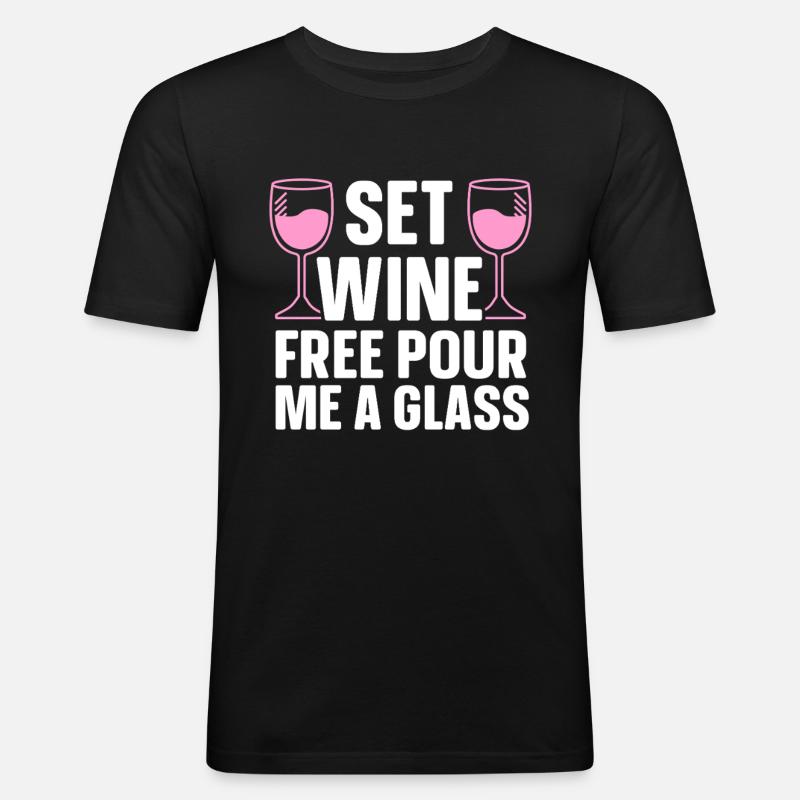 Wine Tasting Funny Wine Lover - Männer Slim Fit T-Shirt - Schwarz