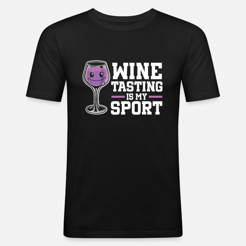 Wine Tasting Funny Wine Lover - Männer Slim Fit T-Shirt - Schwarz