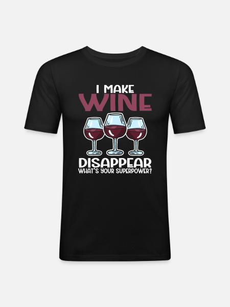Wine Tasting Funny Wine Lover - Men's Slim Fit T-Shirt - black