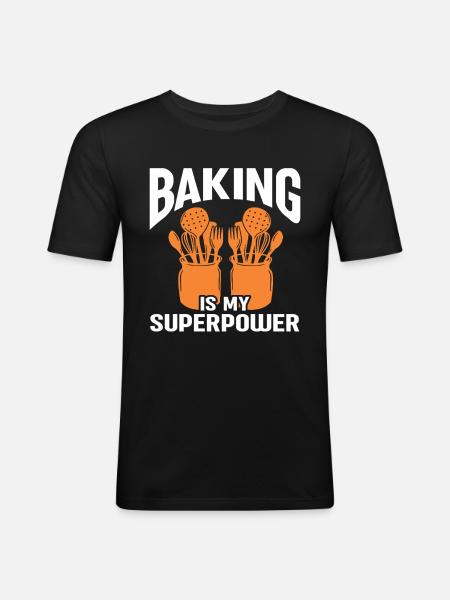 Baking Bakery Baker - Men's Slim Fit T-Shirt - black