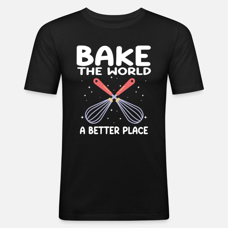 Baking Bakery Baker - Männer Slim Fit T-Shirt - Schwarz