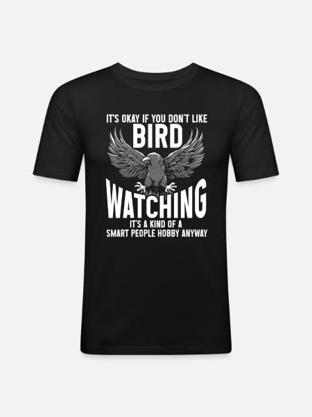 Bird Watching Cute Bird Lover - Men's Slim Fit T-Shirt - black