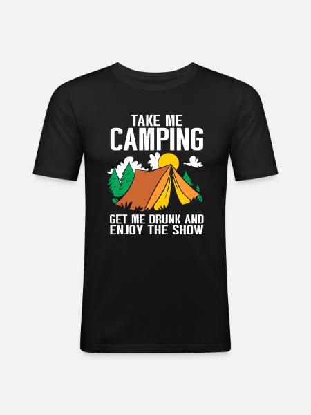 Camping Campfire Camper - Men's Slim Fit T-Shirt - black