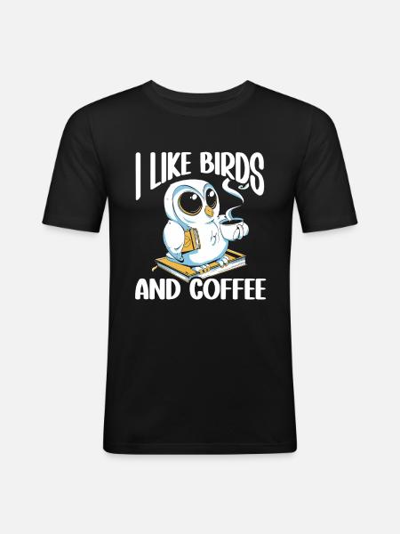 Bird Watching Cute Bird Lover - Men's Slim Fit T-Shirt - black