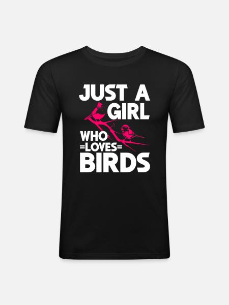 Bird Watching Cute Bird Lover - Men's Slim Fit T-Shirt - black